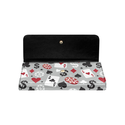 Casino Pattern Print Design 01 Women's Trifold Wallet