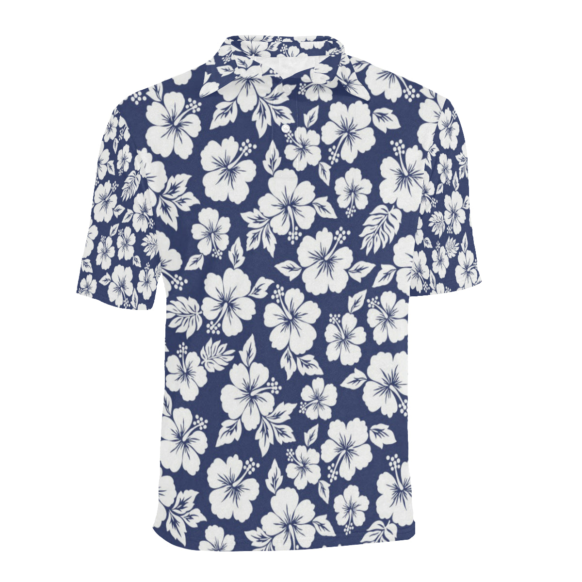 Hibiscus Pattern Print Design HB012 Men Polo Shirt