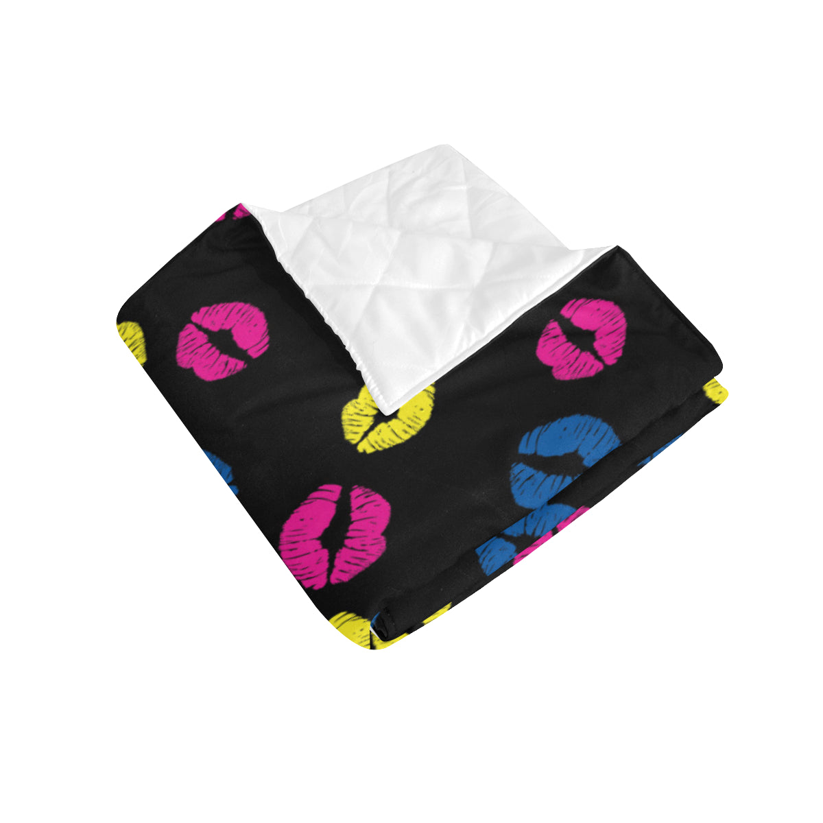 Lip Neon Color Pattern Print Design 01 Premium Quilt