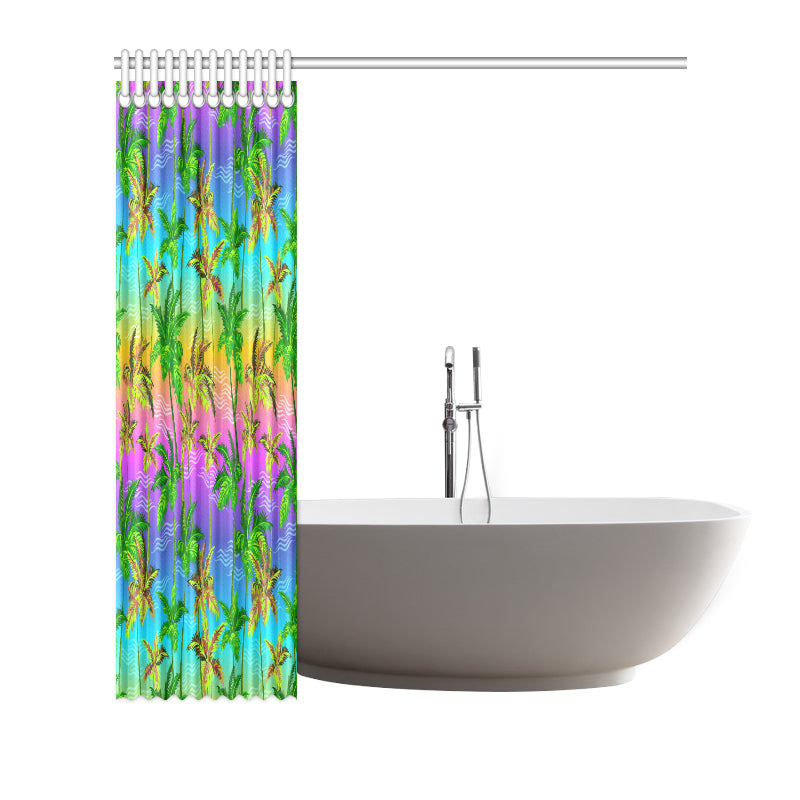 Palm Tree Rainbow Pattern Shower Curtain