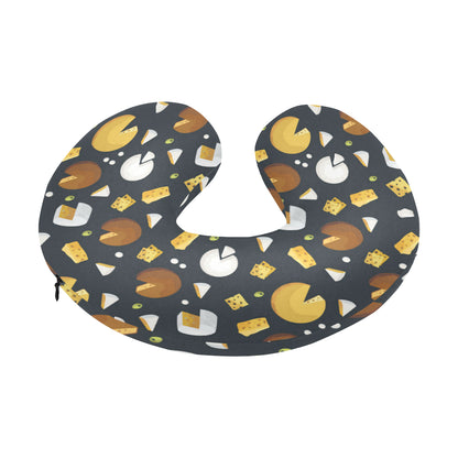 Cheese Pattern Print Design 03 U-Shaped Travel Neck Pillow