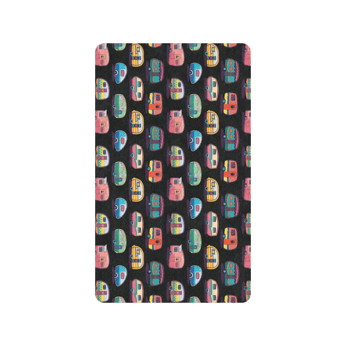 Camper Camping Pattern Rubber Doormat
