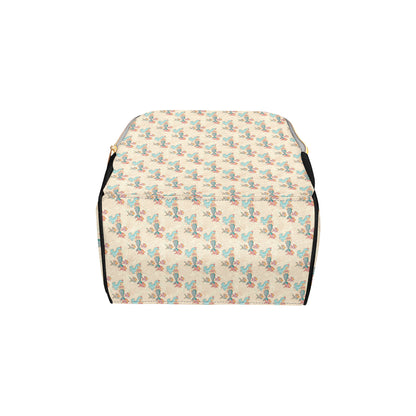 Mermaid Girl With Fish Design Print Diaper Bag Backpack