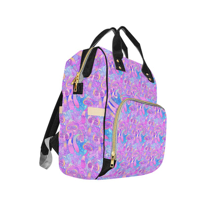 Psychedelic Trippy Mushroom Print Diaper Bag Backpack