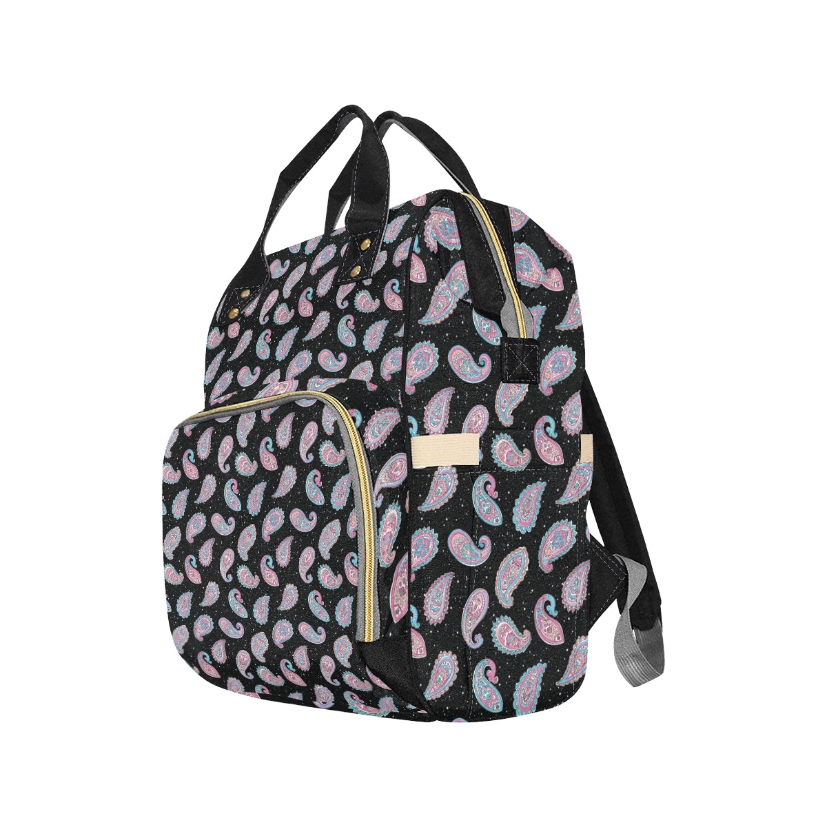 Paisley Pink Design Mandala Print Diaper Bag Backpack