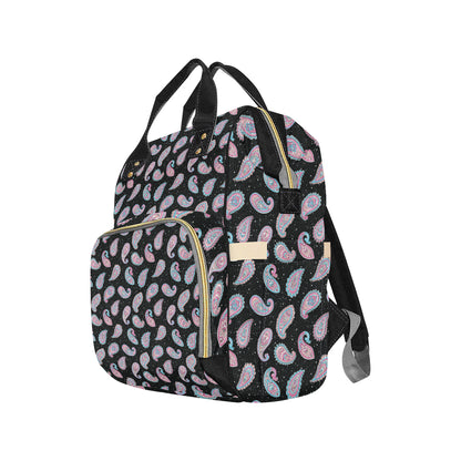 Paisley Pink Design Mandala Print Diaper Bag Backpack