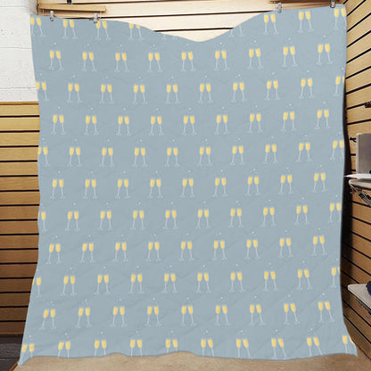 Champagne Pattern Print Design 03 Premium Quilt