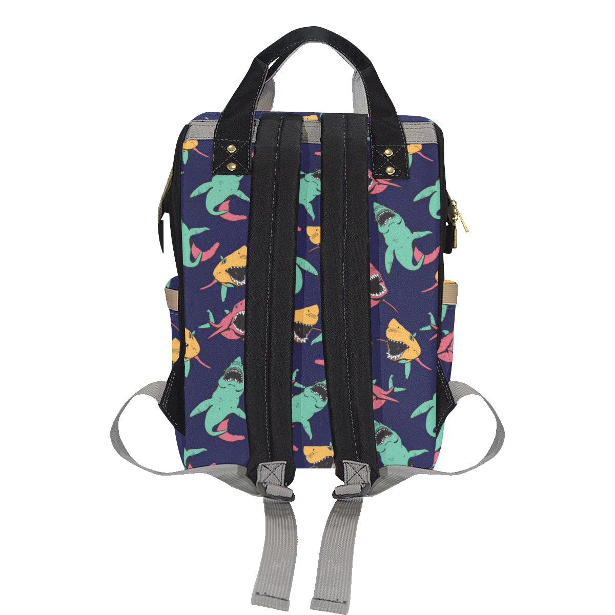 Shark Bite Pattern Diaper Bag Backpack