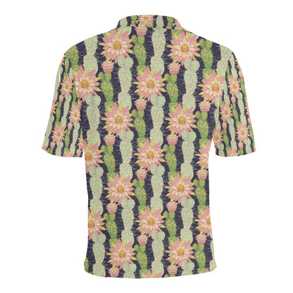 Cactus Pattern Print Design 01 Men Polo Shirt