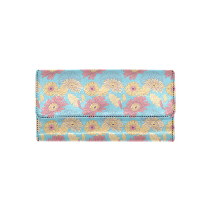 Gerberas Pattern Print Design GB04 Women's Trifold Wallet