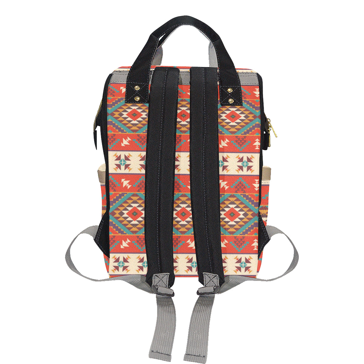 Aztec Red Print Pattern Diaper Bag Backpack