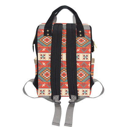 Aztec Red Print Pattern Diaper Bag Backpack