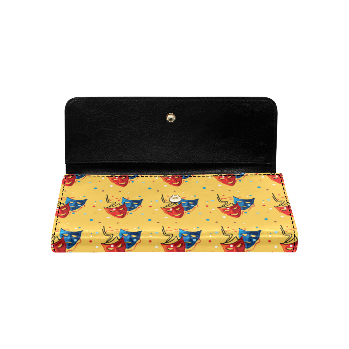 Acting Mask Pattern Print Design 02 Women's Trifold Wallet