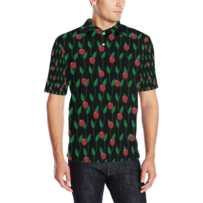 Cranberry Pattern Print Design CB01 Men Polo Shirt