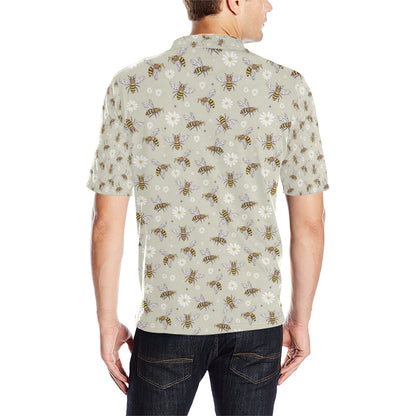 Bee Pattern Print Design 03 Men Polo Shirt