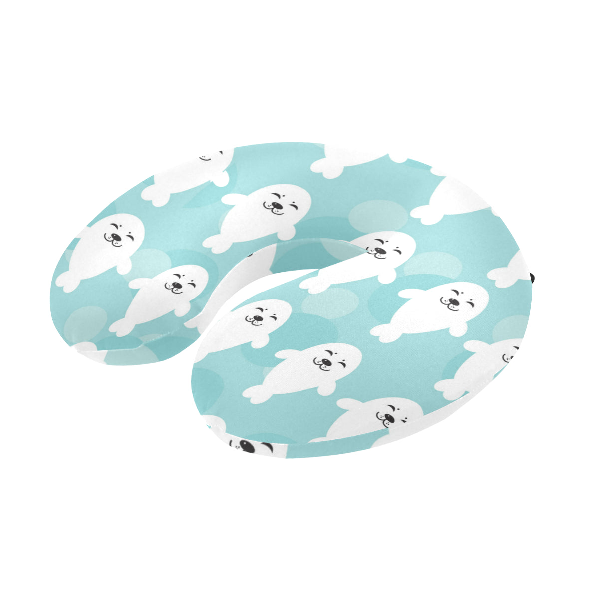 Sea Lion Baby Pattern Print Design 01 U-Shaped Travel Neck Pillow