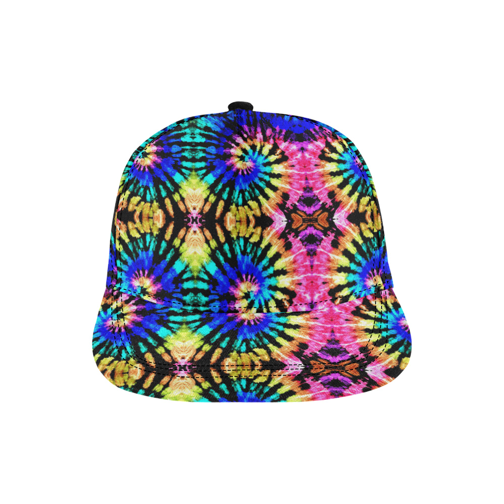 Tie Dye Rainbow Design Print Snapback Cap