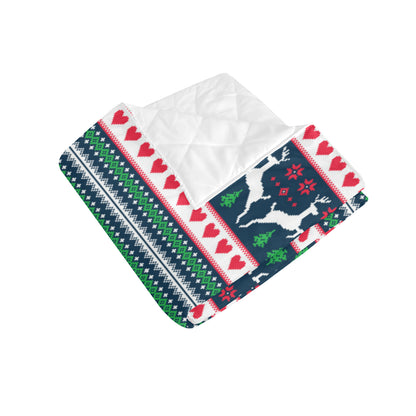 Reindeer Pattern Print Design 03 Premium Quilt