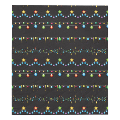 Christmas Light Pattern Print Design 01 Premium Quilt