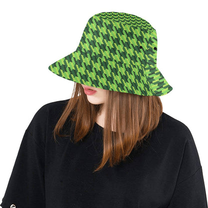 St Patricks Day Houndstooth Pattern Print LKS301 Unisex Bucket Hat