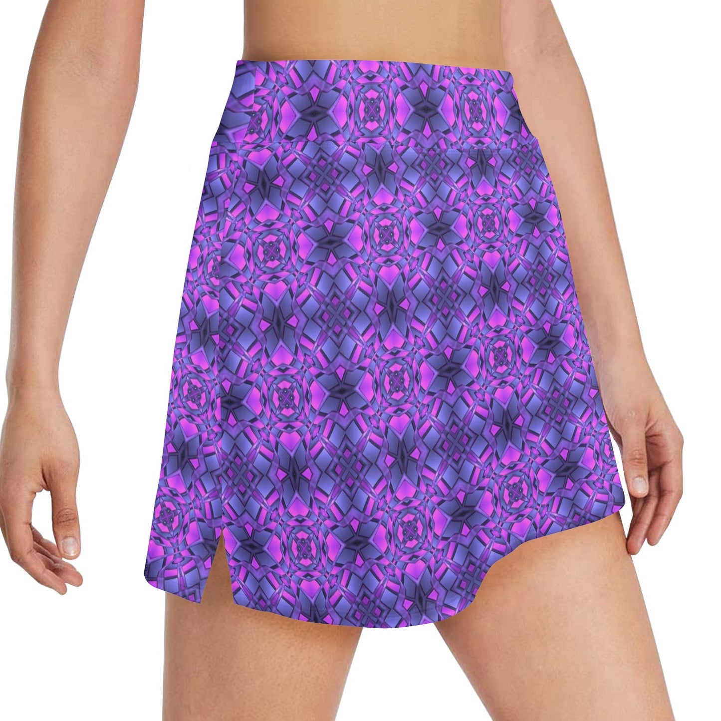 kaleidoscope Pattern Print Design 17" Golf & Pickleball Skort with Pockets