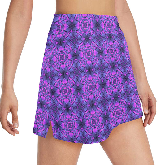 kaleidoscope Pattern Print Design 17" Golf & Pickleball Skort with Pockets