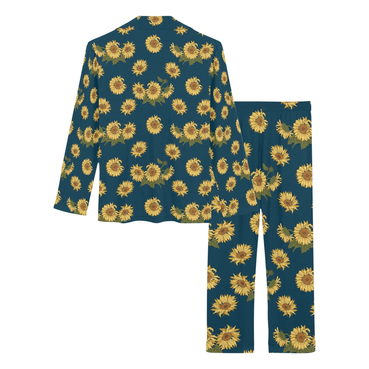 Sunflower Print Design LKS305 Women's Long Pajama Set