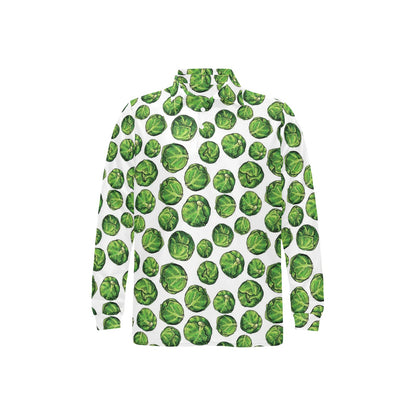 Brussels Sprouts Pattern Print Design 02 Long Sleeve Polo Shirt For Men's