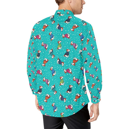 Russell Terriers Print Design LKS309 Men's Long Sleeve Dress Shirt