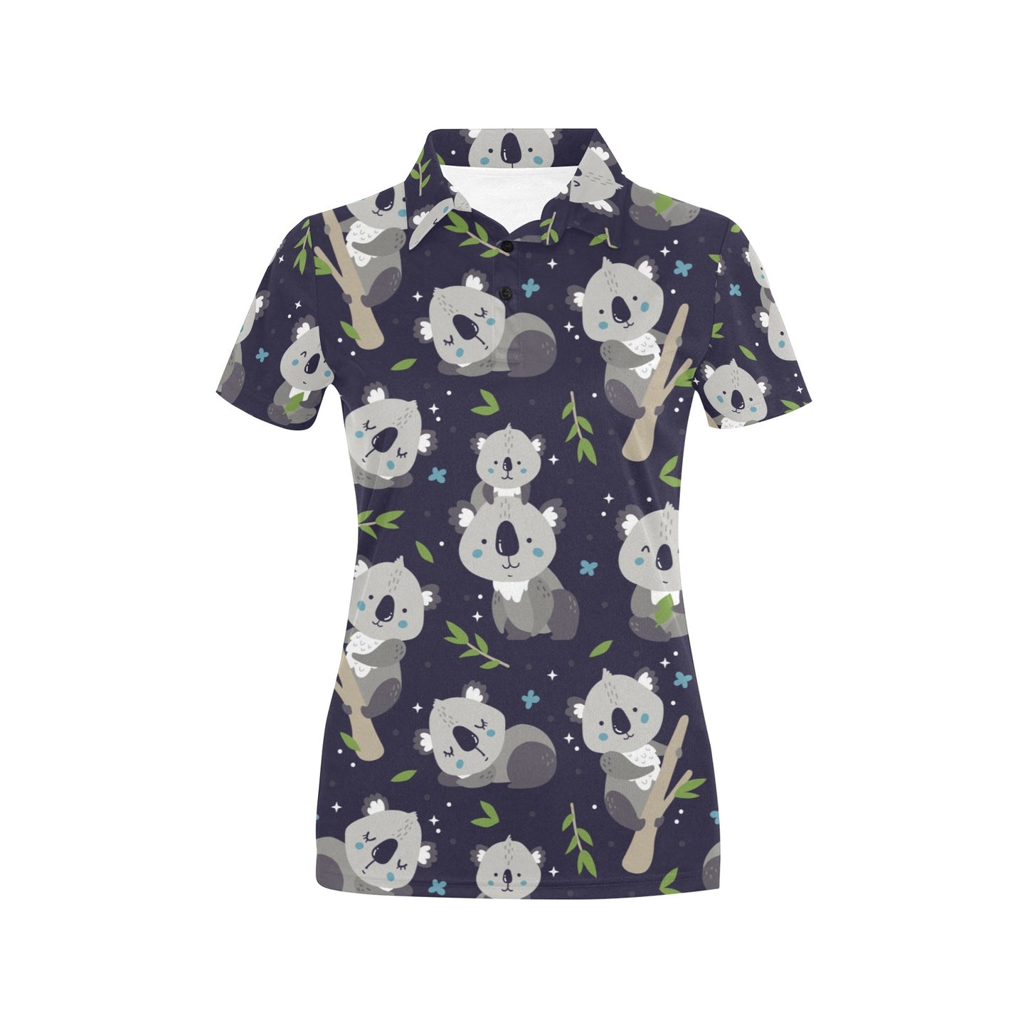 Koala Pattern Print Design 04 Women's Polo Shirt