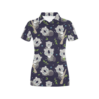 Koala Pattern Print Design 04 Women's Polo Shirt