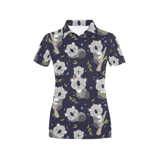 Koala Pattern Print Design 04 Women's Polo Shirt