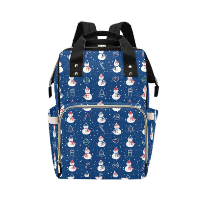 Snowman Print Design LKS306 Diaper Bag Backpack