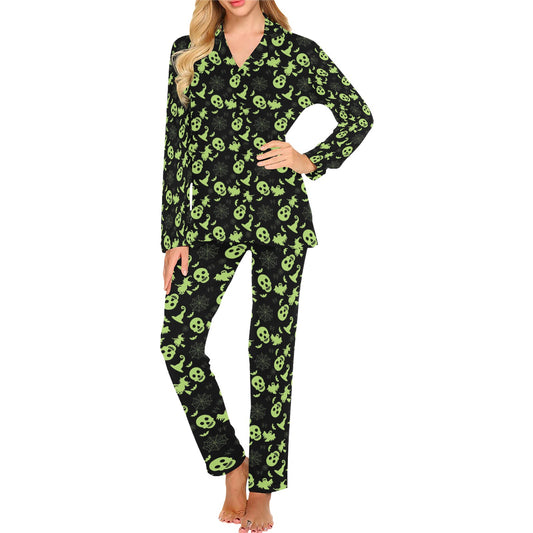 Witch Halloween Print Design LKS306 Women's Long Pajama Set