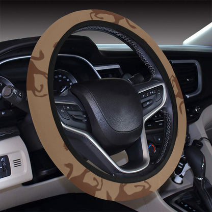 Horse Brown Print Design LKS307 Steering Wheel Cover with Elastic Edge