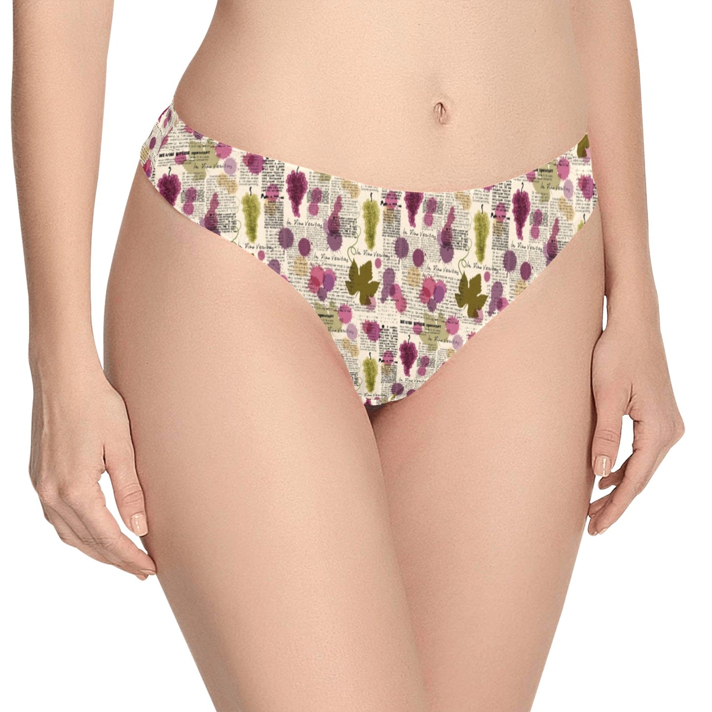 Wine Style Design Print Women's Thongs