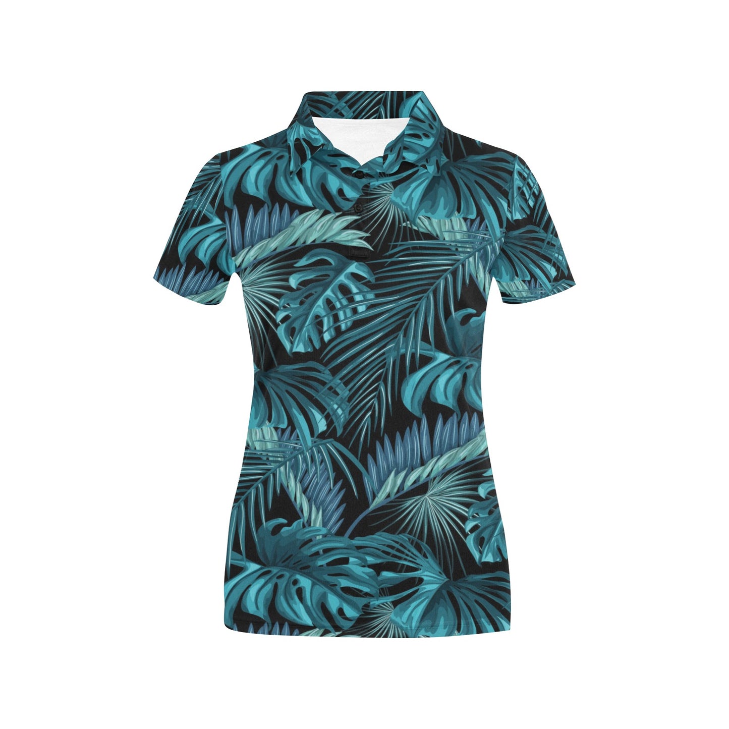 Palm Leaf Pattern Print Design A03 Women's Polo Shirt
