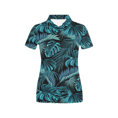 Palm Leaf Pattern Print Design A03 Women's Polo Shirt