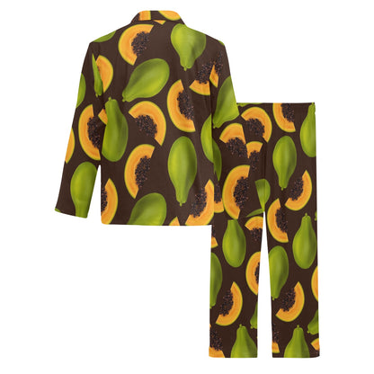 Papaya Pattern Print Design PP04 Men's Long Pajama Set
