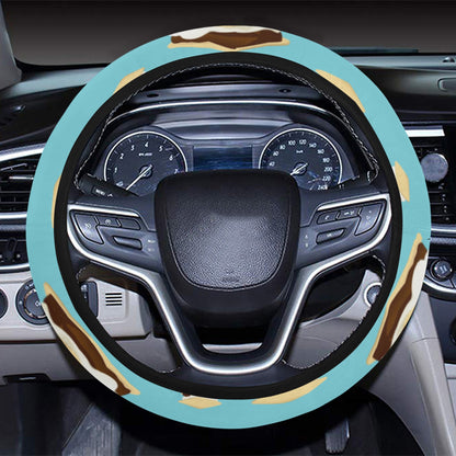 S_Mores Print Design LKS302 Steering Wheel Cover with Elastic Edge