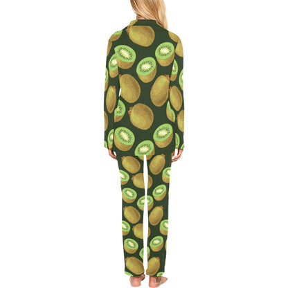 Kiwi Pattern Print Design KW04 Women's Long Pajama Set