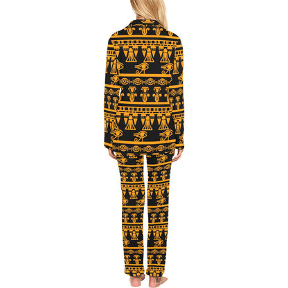 Eye of Horus Tribal Egypt Pattern Women's Long Pajama Set