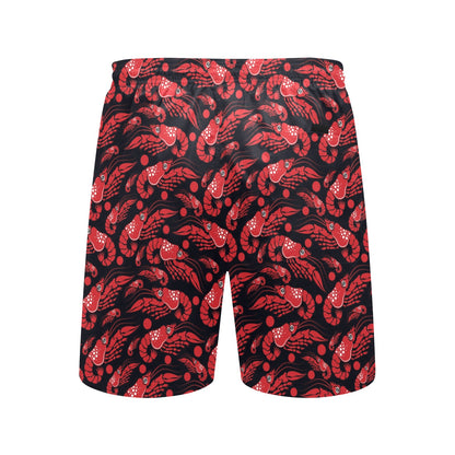 Shrimp Print Design LKS303 Men's Swim Trunks Beach Shorts