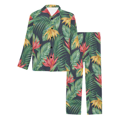 Bird Of Paradise Pattern Print Design BOP09 Men's Long Pajama Set