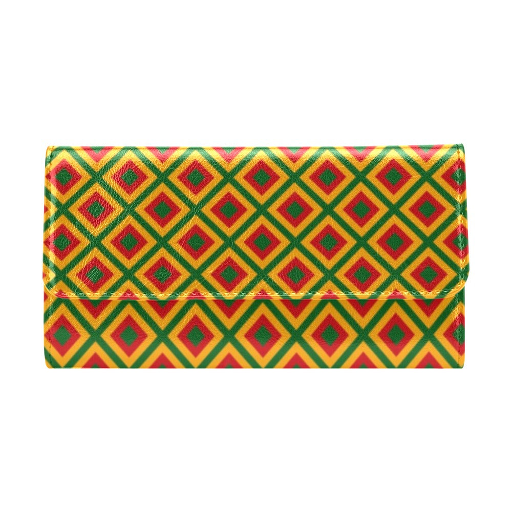 Rasta Reggae Color Cross Women's Trifold Wallet