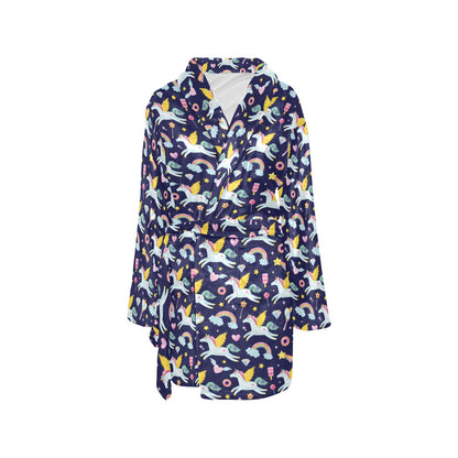 Pegasus Pattern Print Design 05 Women's Fleece Robe