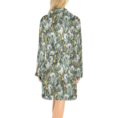 Koala Pattern Design Print Women's Fleece Robe