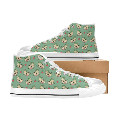 Cattle Print Design LKS402 Men's High Top Canvas Shoes