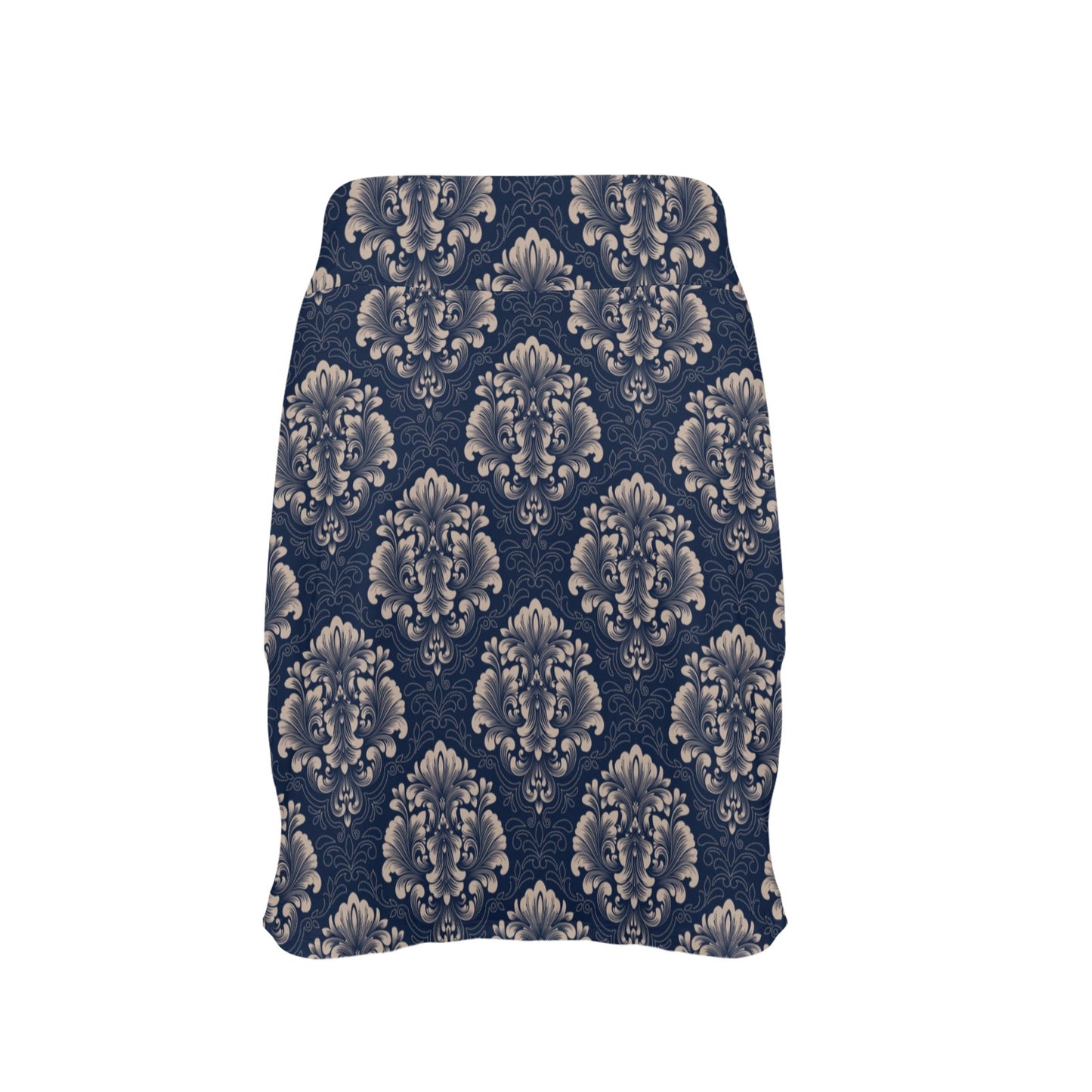 Damask Blue Luxury Print Pattern 17" Golf & Pickleball Skort with Pockets