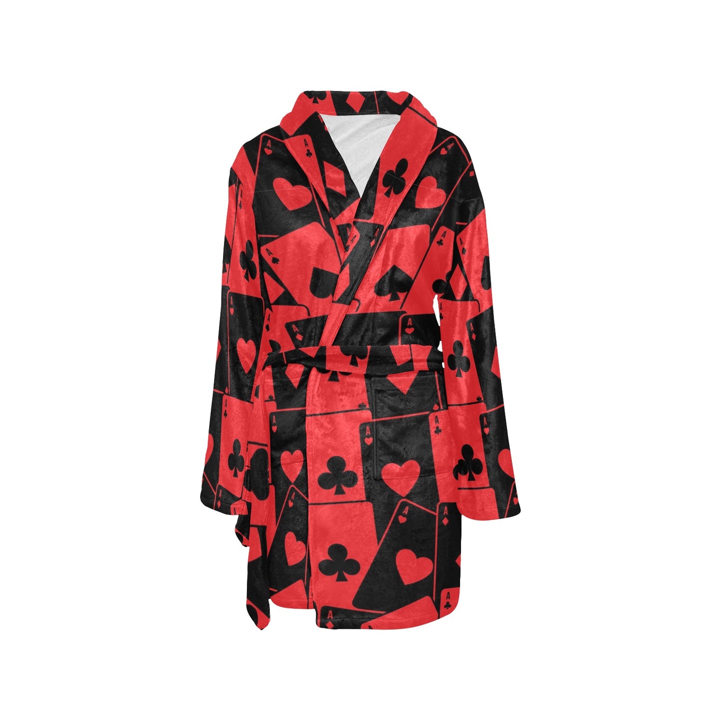 Poker Cards Pattern Print Design A01 Women's Fleece Robe
